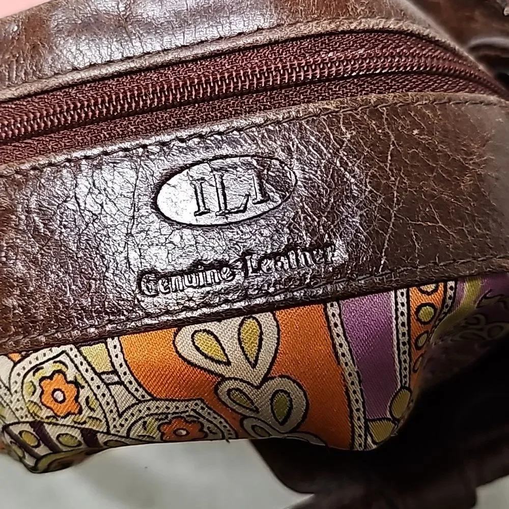 ILI Genuine Leather Brown Hobo Bag Distressed Handbag or Shoulder Strap
